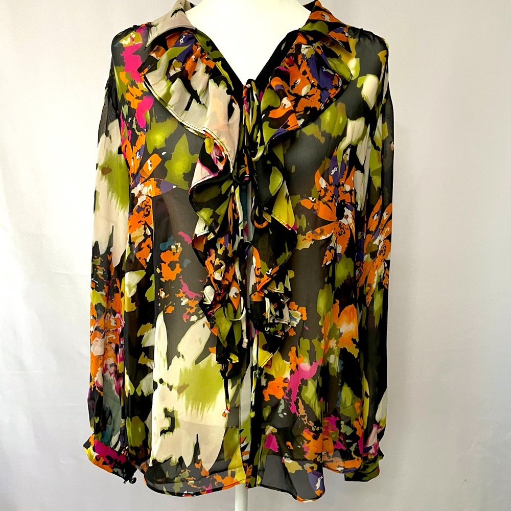 CAbi Floral Sheer Tunic